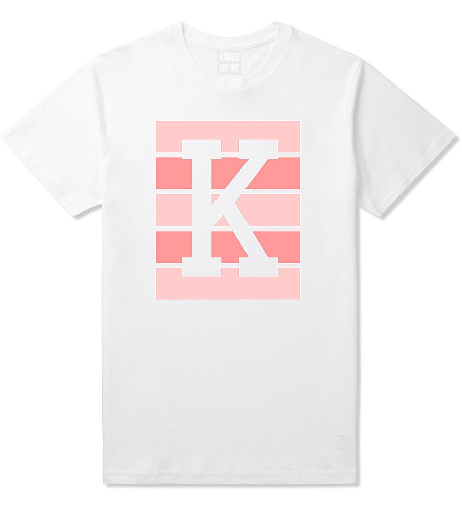 Pink K Blocks T-Shirt in White