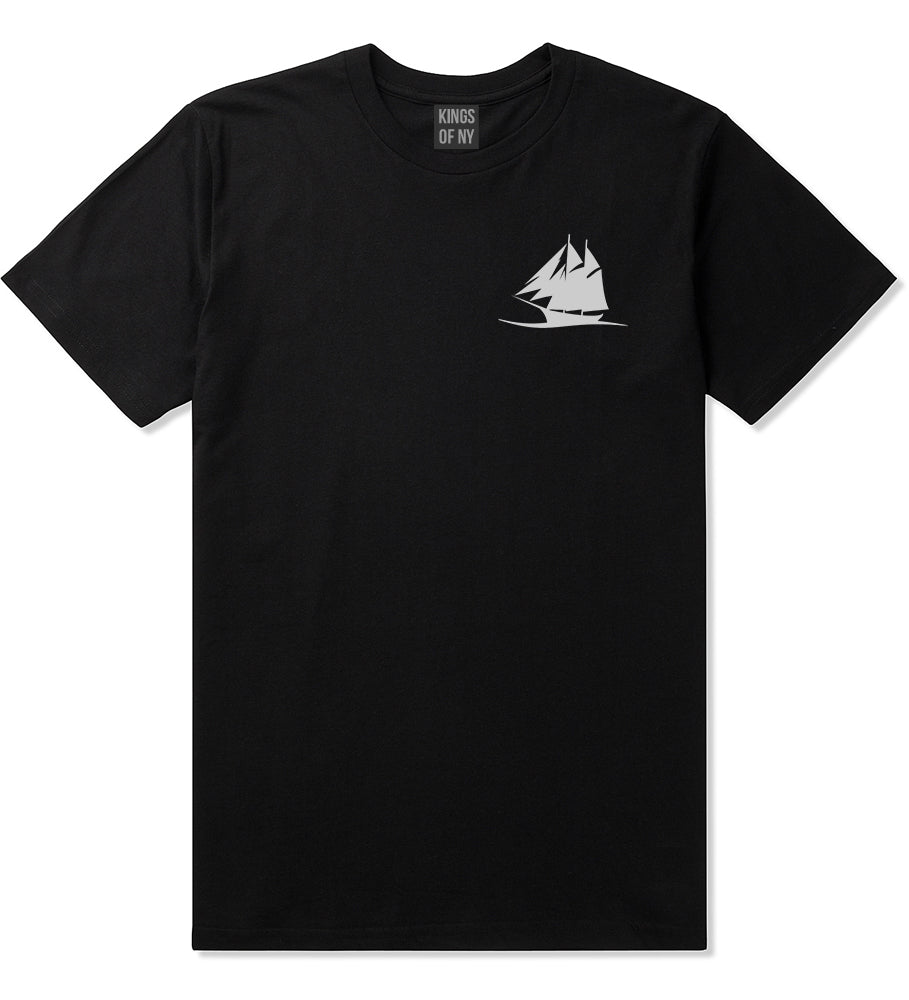 Pirate Ship Chest Black T-Shirt by Kings Of NY