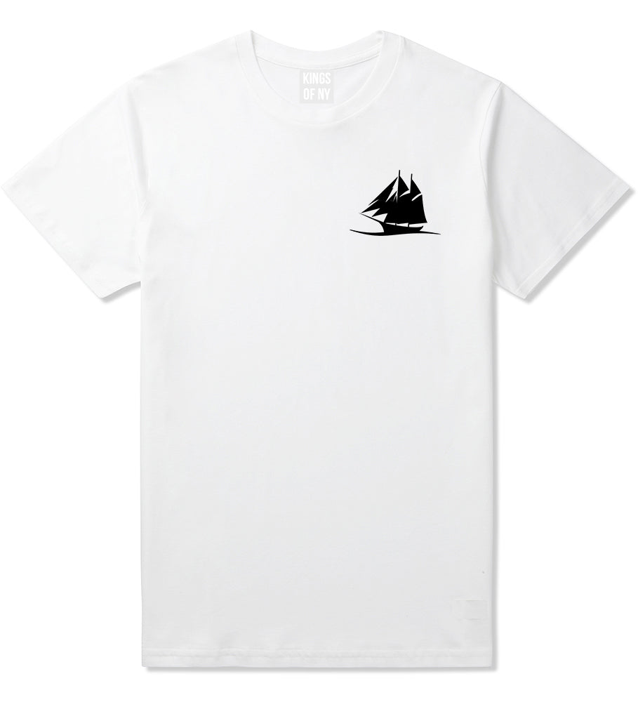Pirate Ship Chest White T-Shirt by Kings Of NY