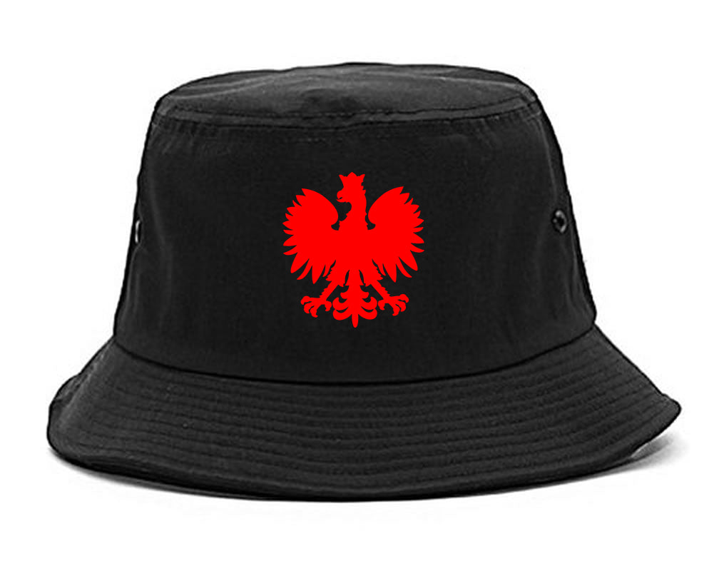 Poland Eagle Polish Pride Polska Big Mens Bucket Hat Black