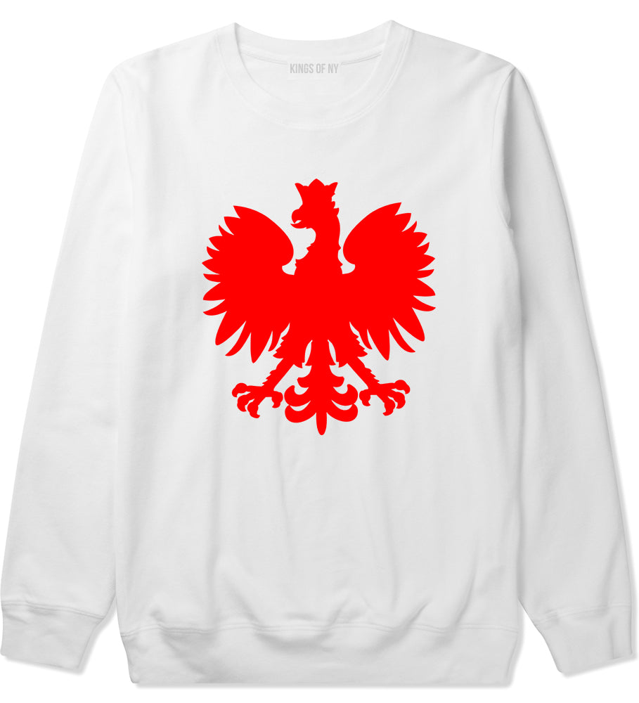 Poland Eagle Polish Pride Polska Big Mens Crewneck Sweatshirt White