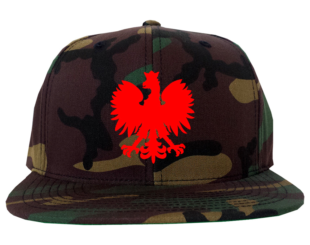 Poland Eagle Polish Pride Polska Big Mens Snapback Hat Army Camo