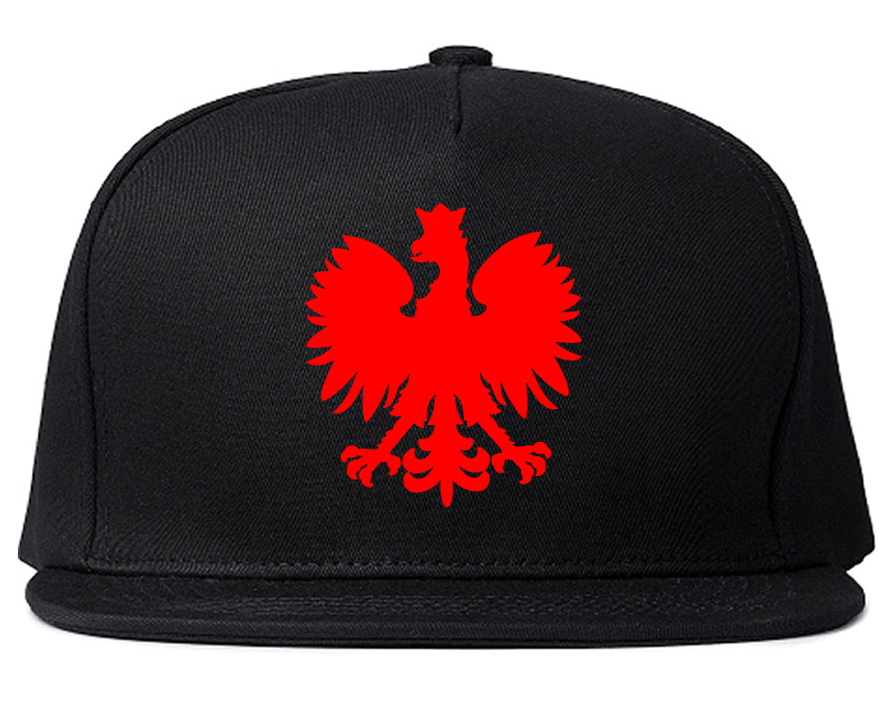 Poland Eagle Polish Pride Polska Big Mens Snapback Hat Black