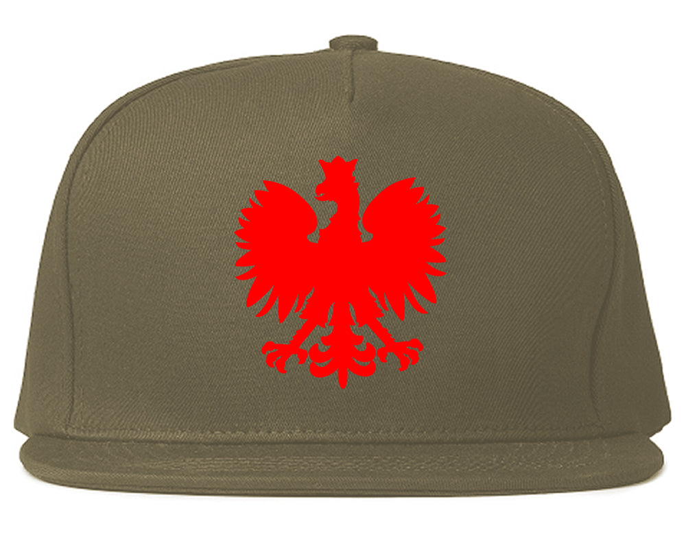 Poland Eagle Polish Pride Polska Big Mens Snapback Hat Grey