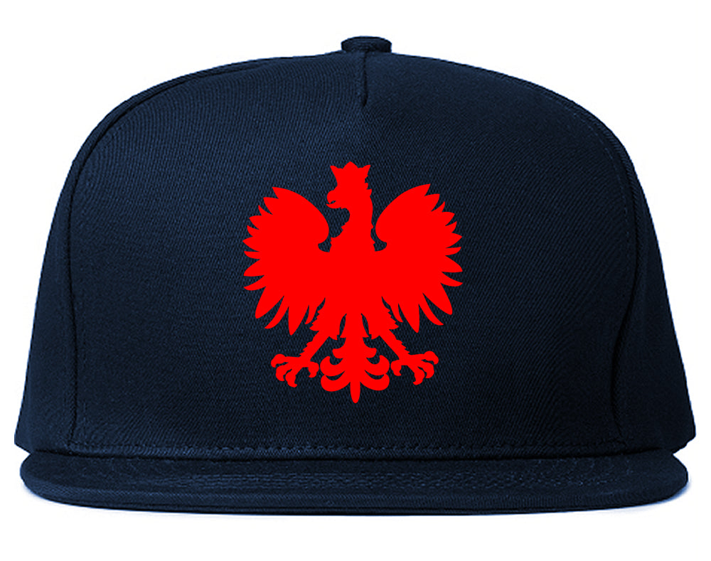 Poland Eagle Polish Pride Polska Big Mens Snapback Hat Navy Blue