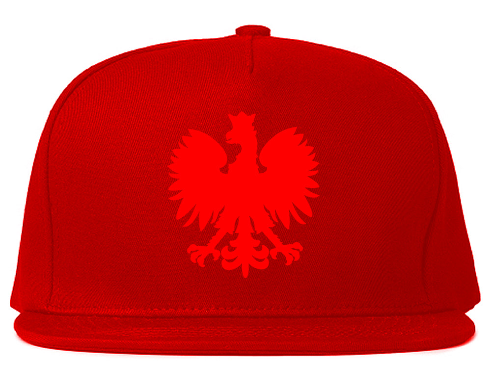 Poland Eagle Polish Pride Polska Big Mens Snapback Hat Red