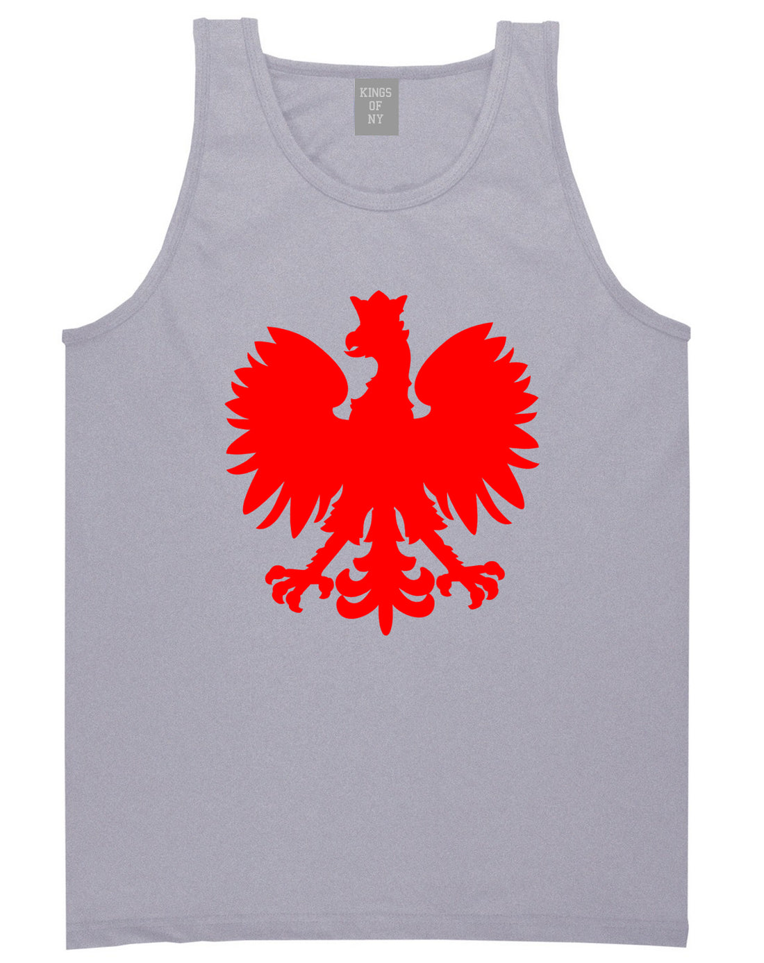 Poland Eagle Polish Pride Polska Big Mens Tank Top T-Shirt Grey