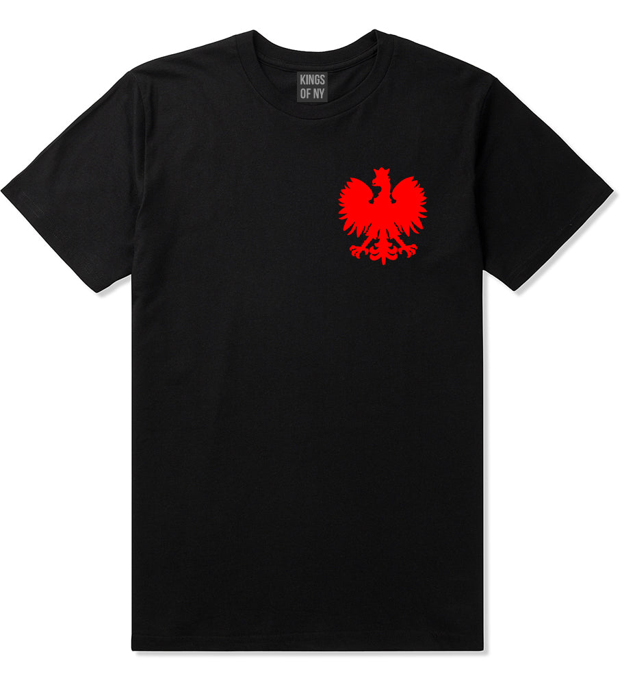 Poland Eagle Polish Pride Polska Chest Mens T-Shirt Black