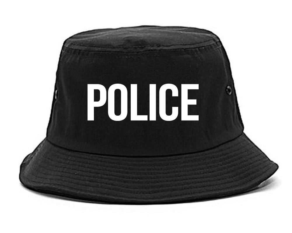 Police Uniform Cop Costume Mens Bucket Hat Black