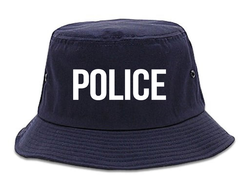 Police Uniform Cop Costume Mens Bucket Hat Navy Blue