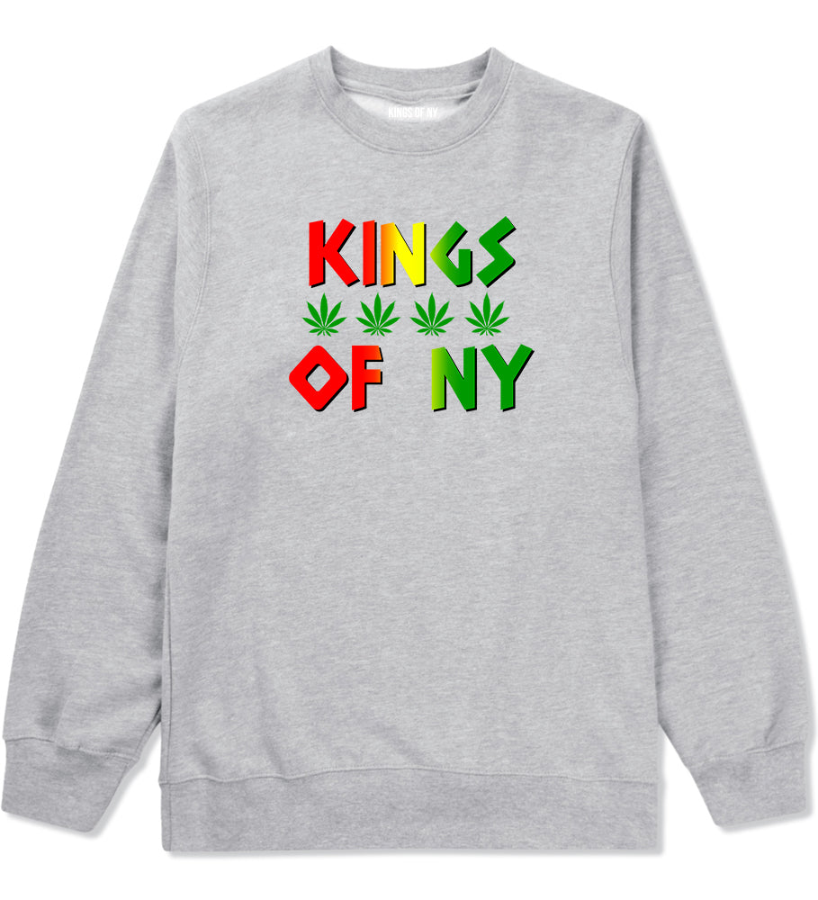 Puff Puff Pass Mens Crewneck Sweatshirt Grey by Kings Of NY