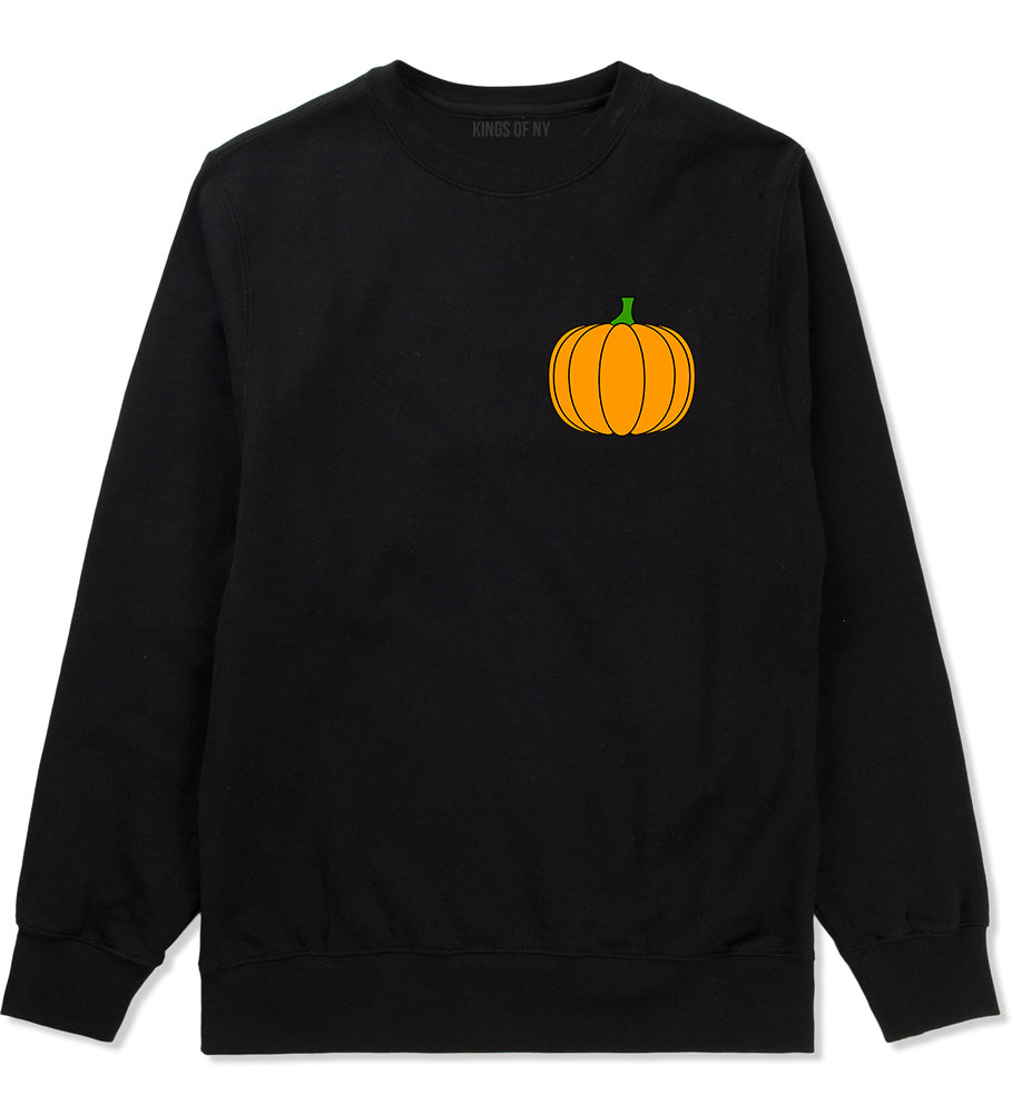 Pumpkin Fall Chest Mens Crewneck Sweatshirt Black