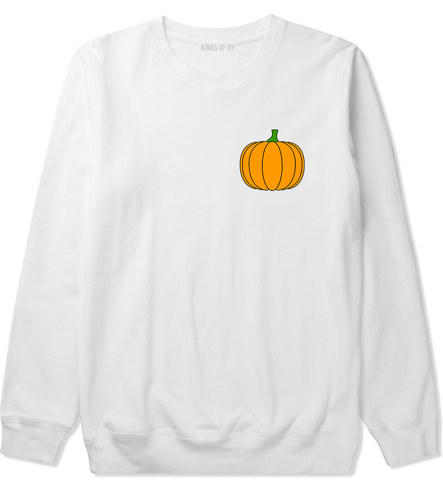 Pumpkin Fall Chest Mens Crewneck Sweatshirt White