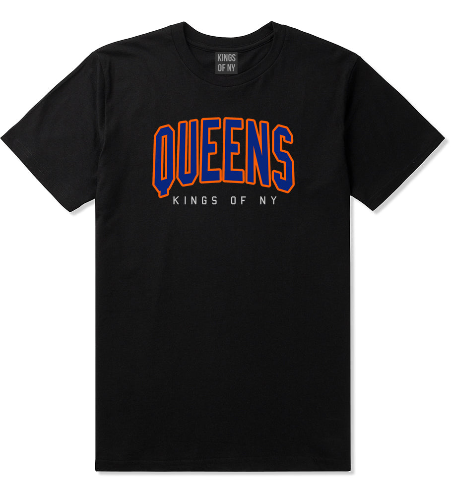 Queens Blue Orange Mens T-Shirt Black by Kings Of NY