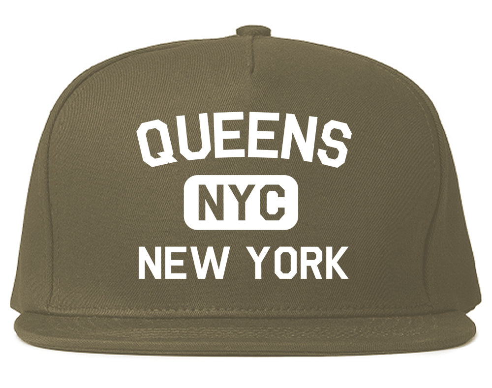 Queens Gym NYC New York Mens Snapback Hat Grey
