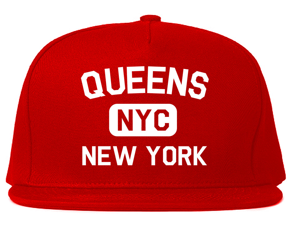 Queens Gym NYC New York Mens Snapback Hat Red
