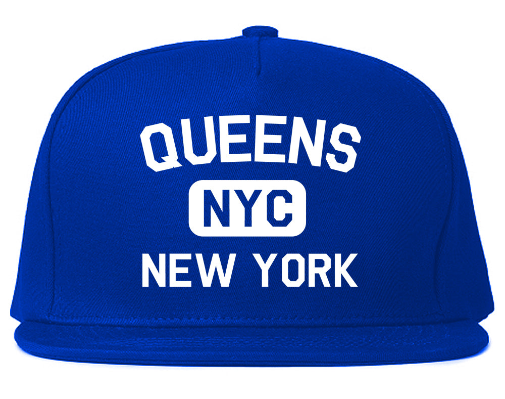 Queens Gym NYC New York Mens Snapback Hat Royal Blue