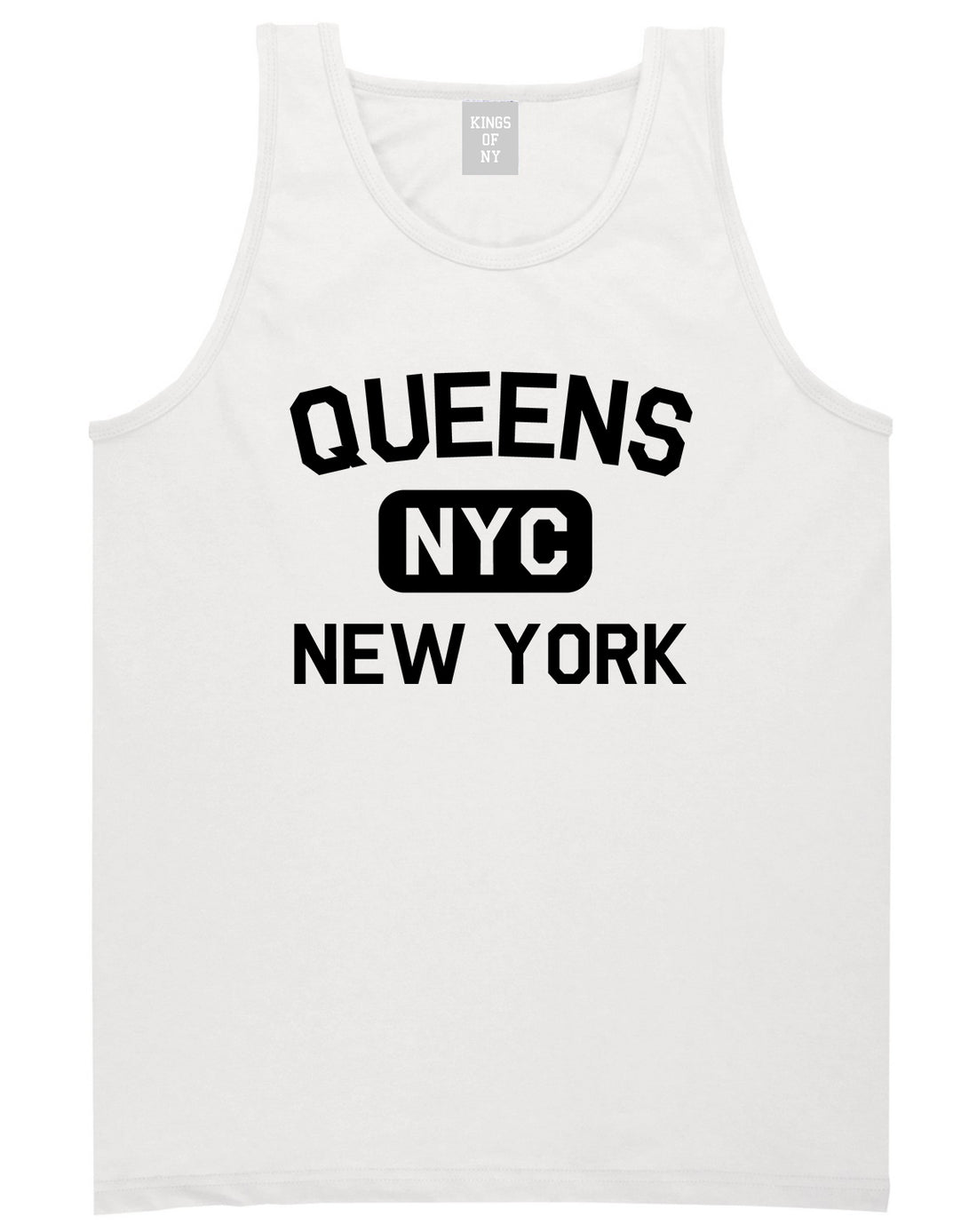 Queens Gym NYC New York Mens Tank Top T-Shirt White