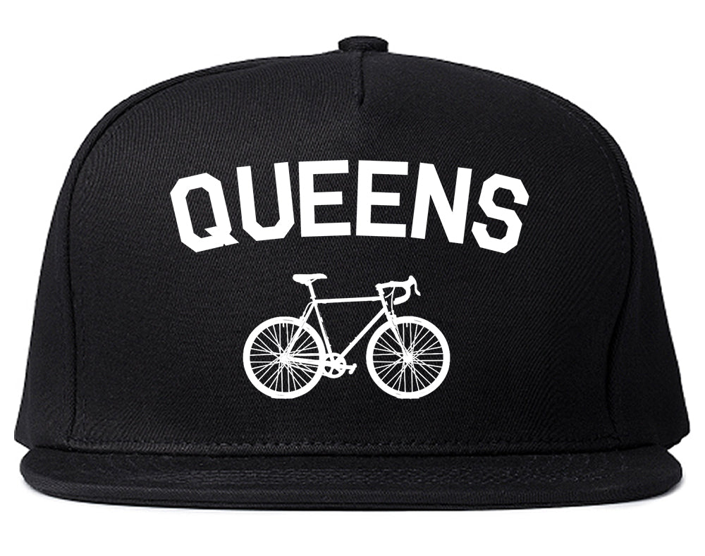 Queens New York Vintage Bike Cycling Mens Snapback Hat Black