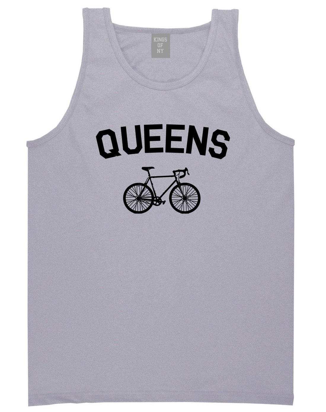 Queens New York Vintage Bike Cycling Mens Tank Top T-Shirt Grey