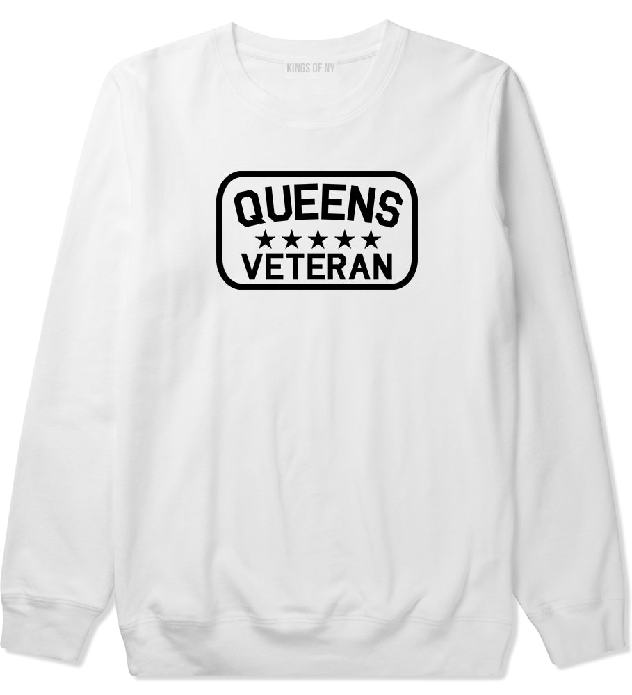Queens Veteran Mens Crewneck Sweatshirt White