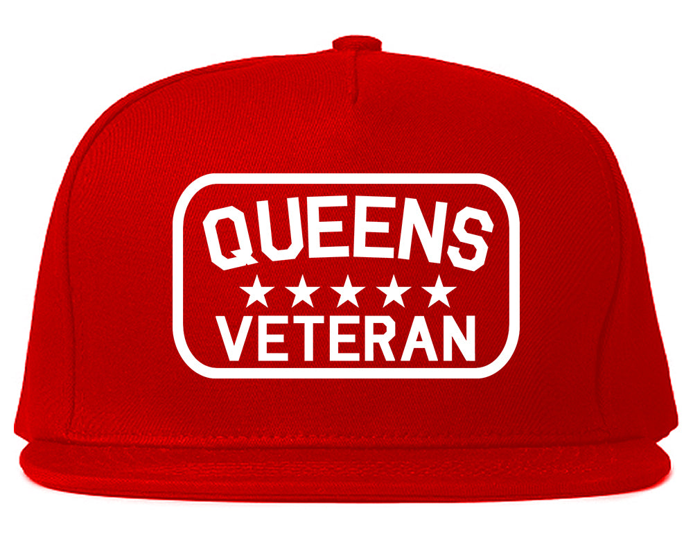 Queens Veteran Mens Snapback Hat Red