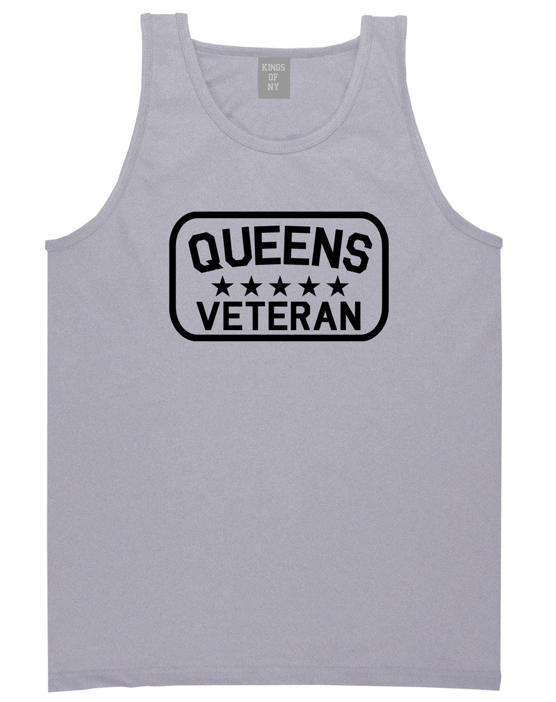 Queens Veteran Mens Tank Top Shirt Grey