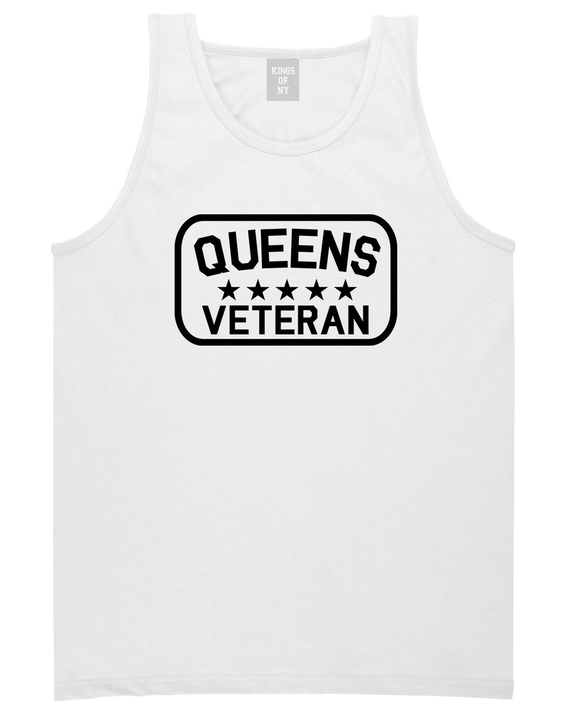 Queens Veteran Mens Tank Top Shirt White