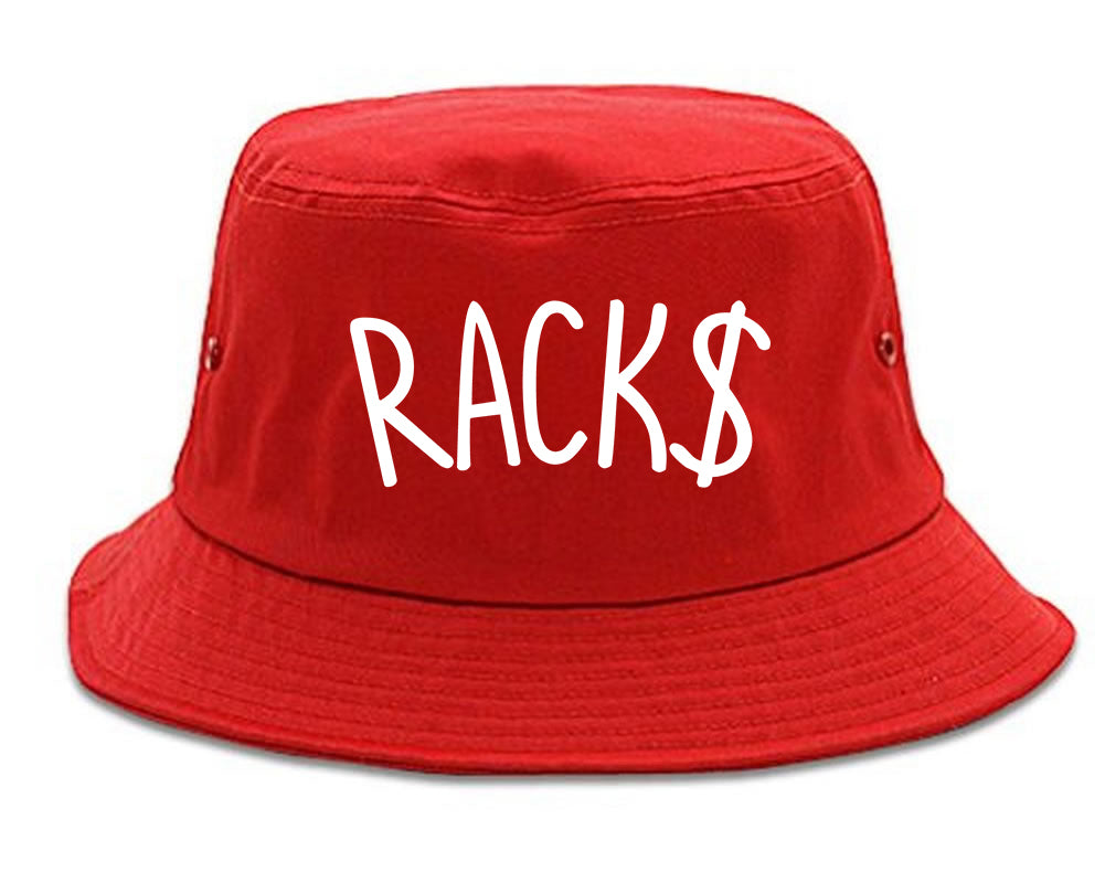 Racks Money Sign Mens Snapback Hat Red