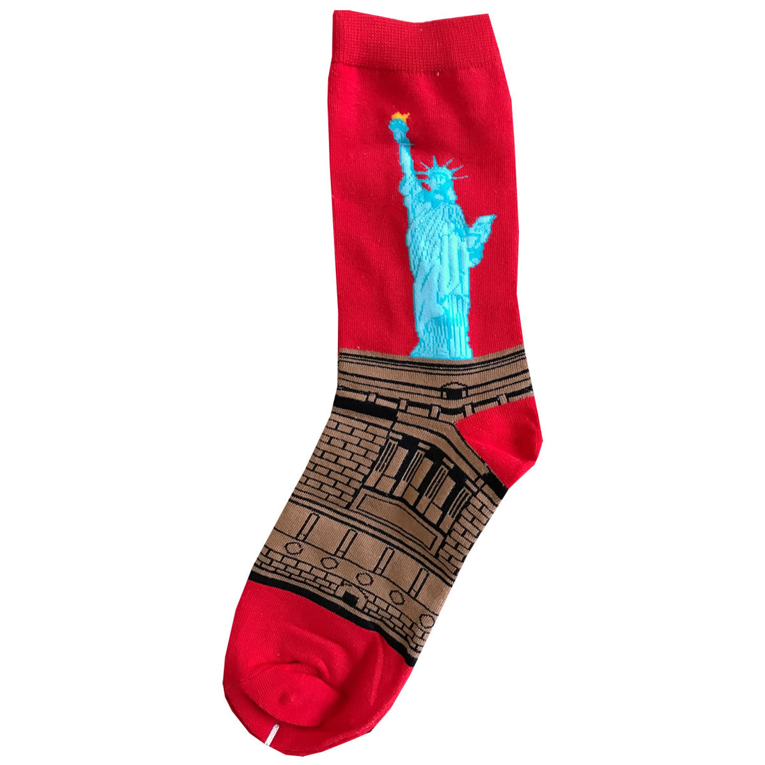 Red Statue Of Liberty Mens Cotton Socks