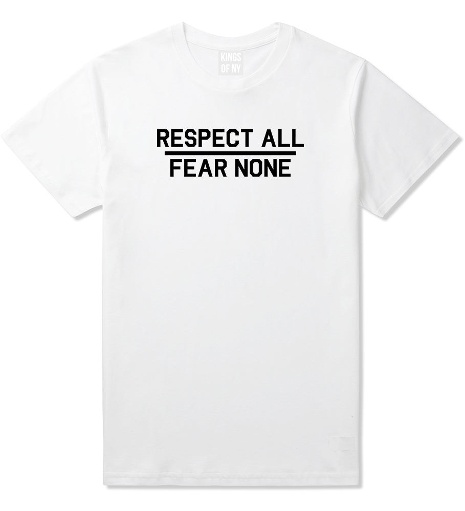 Respect All Fear None Mens T-Shirt White by Kings Of NY