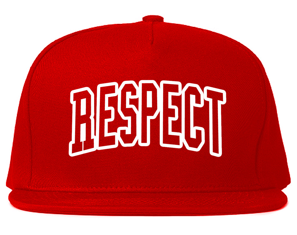 Respect Outline Mens Snapback Hat Red