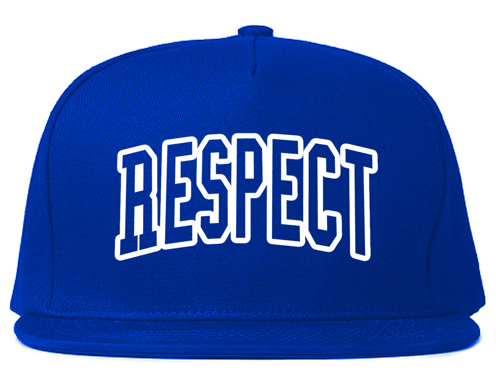 Respect Outline Mens Snapback Hat Royal Blue