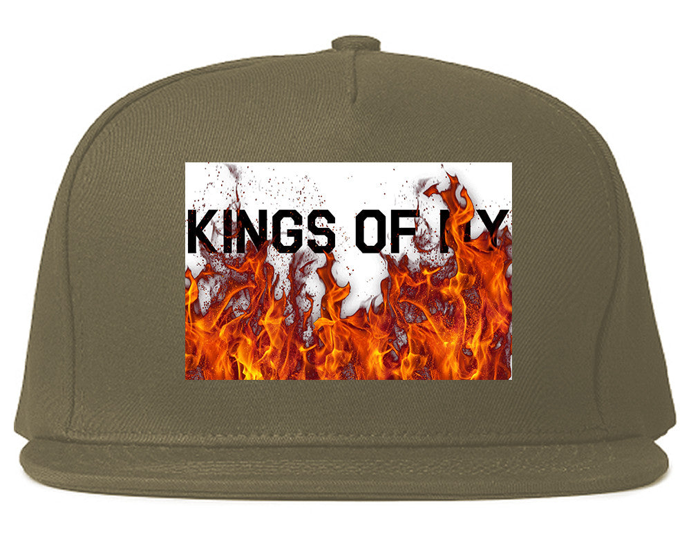 Rising From The Flames Snapback Hat Cap in Grey