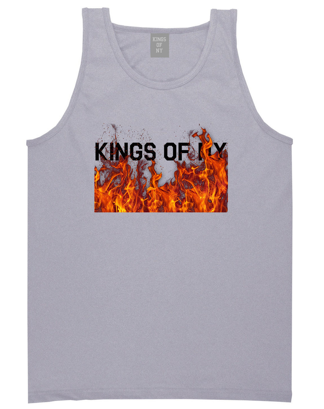 Rising From The Flames Tank Top in Grey