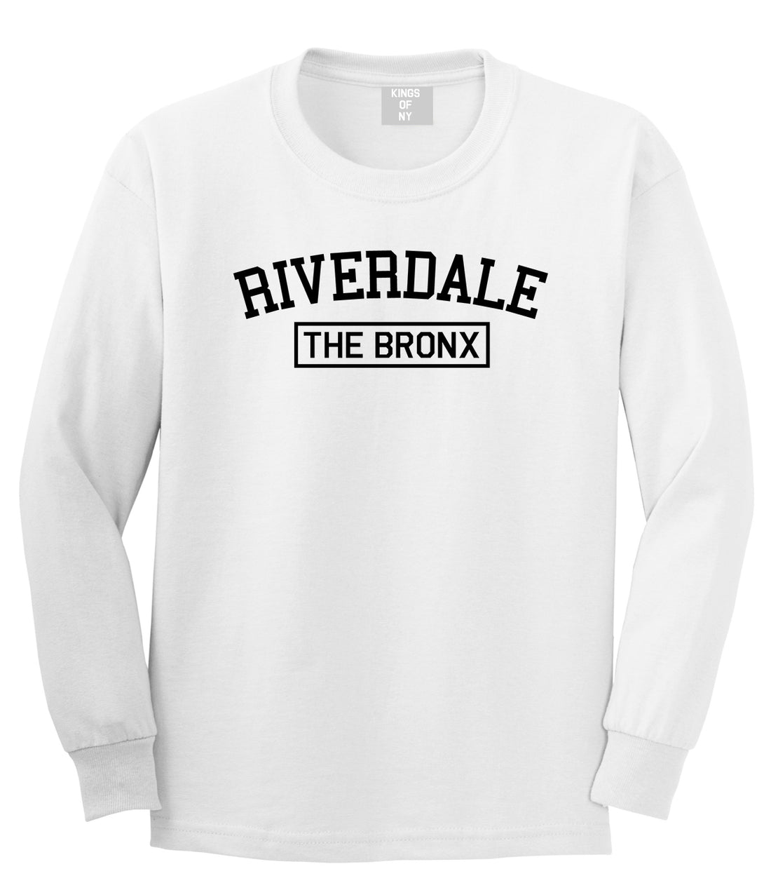 Riverdale The Bronx NY Mens Long Sleeve T-Shirt White