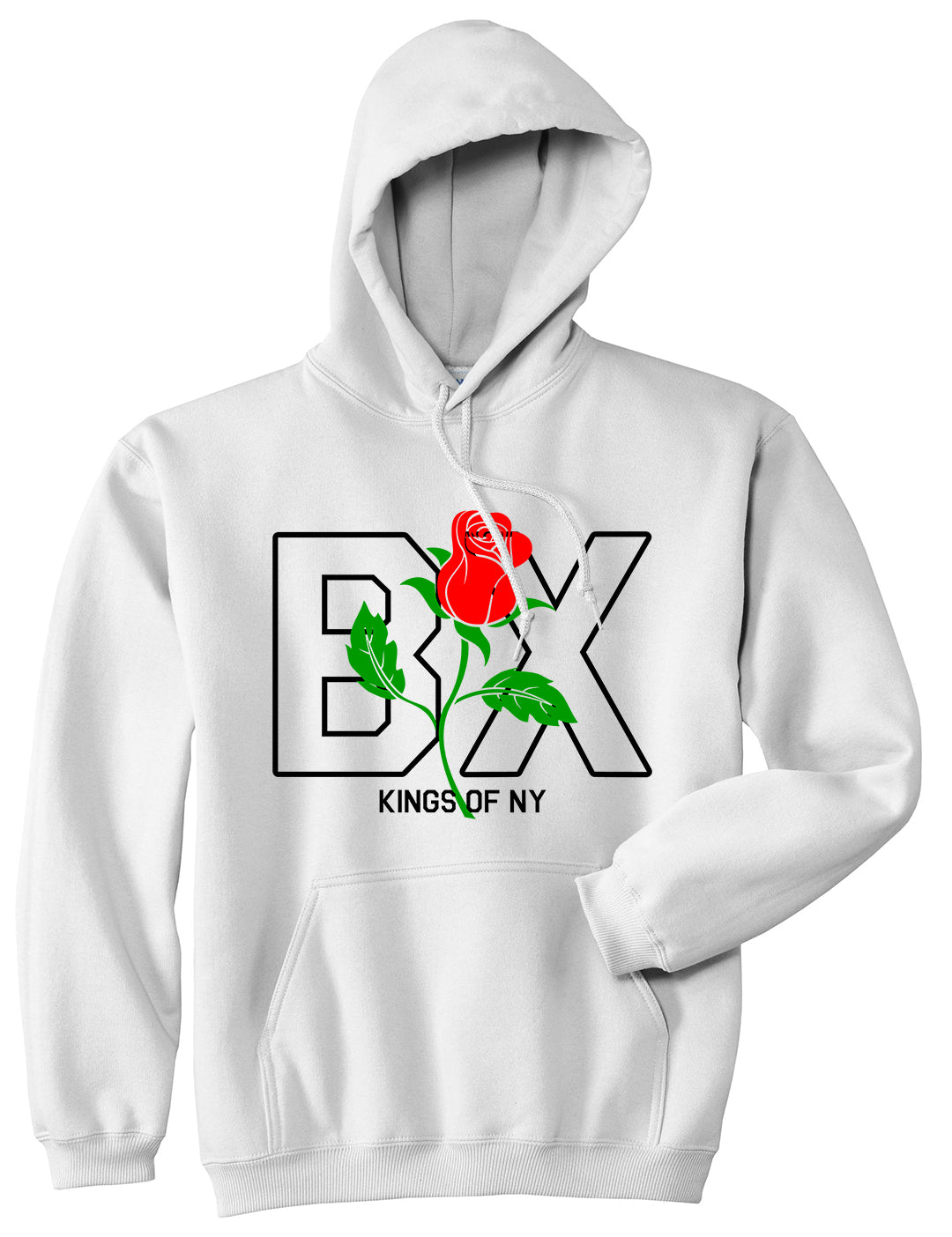 Rose BX The Bronx Kings Of NY Mens Pullover Hoodie White