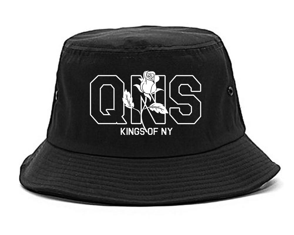 Rose QNS Queens Kings Of NY Mens Bucket Hat Black