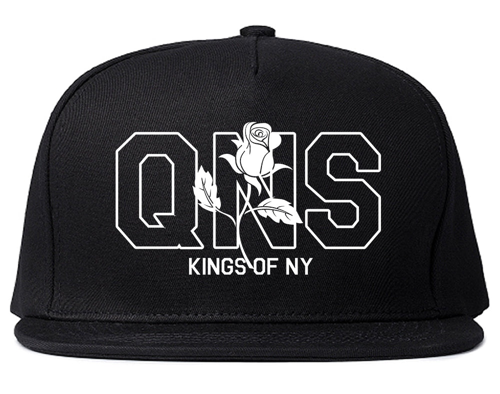 Rose QNS Queens Kings Of NY Mens Snapback Hat Black