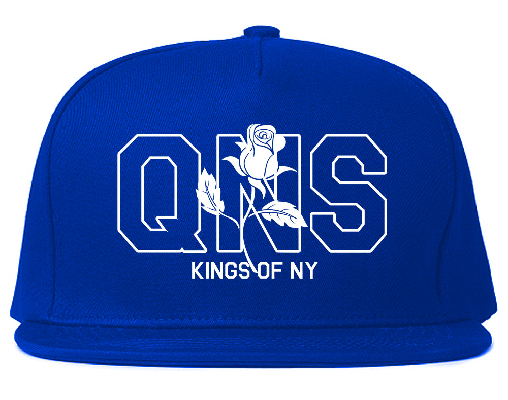 Rose QNS Queens Kings Of NY Mens Snapback Hat Royal Blue