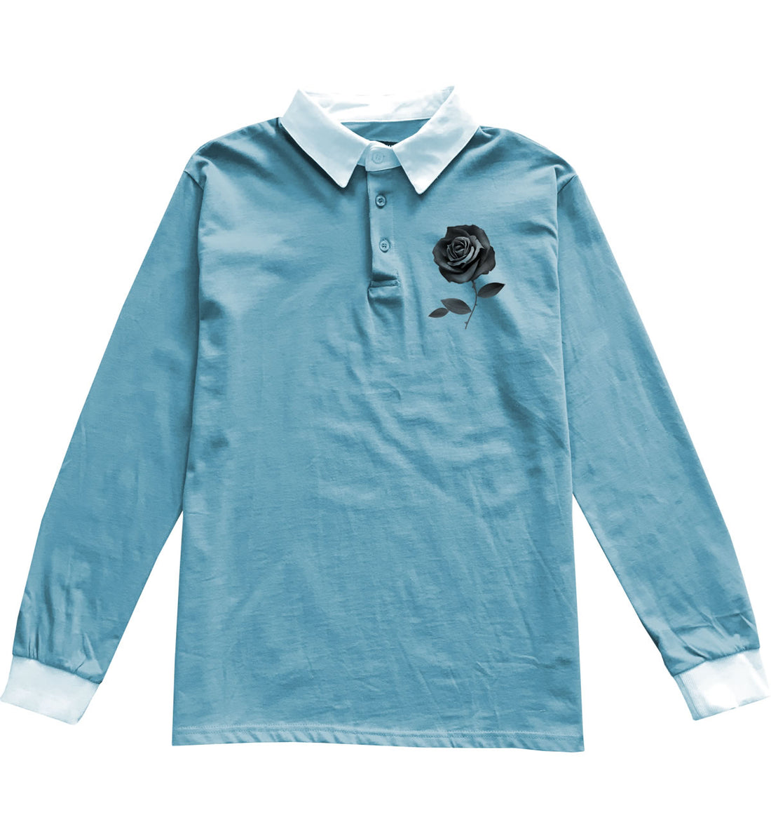 Rose Rugby Shirt in Blue