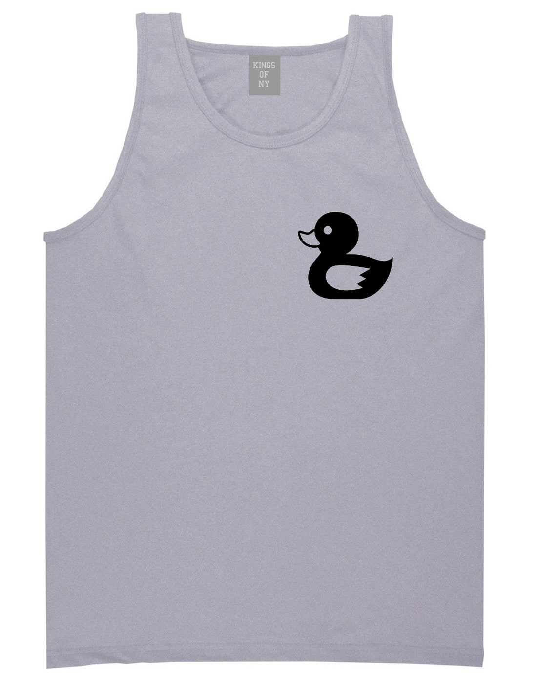 Rubber_Duck_Chest Mens Grey Tank Top Shirt by Kings Of NY
