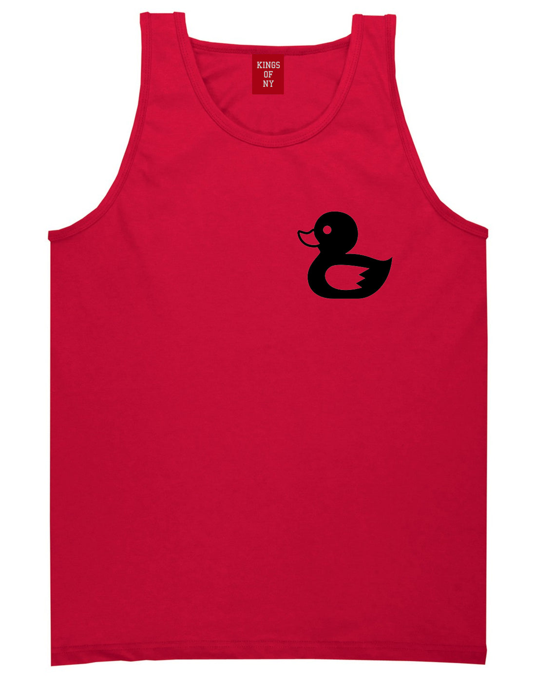 Rubber_Duck_Chest Mens Red Tank Top Shirt by Kings Of NY