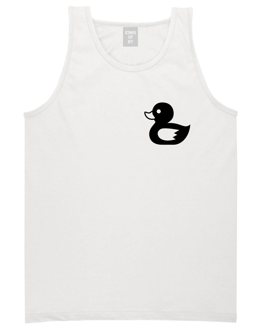Rubber_Duck_Chest Mens White Tank Top Shirt by Kings Of NY