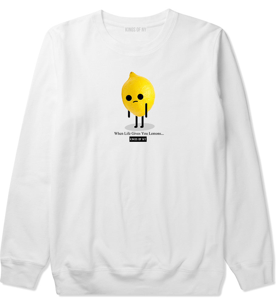 Sad Lemon Crewneck Sweatshirt in White