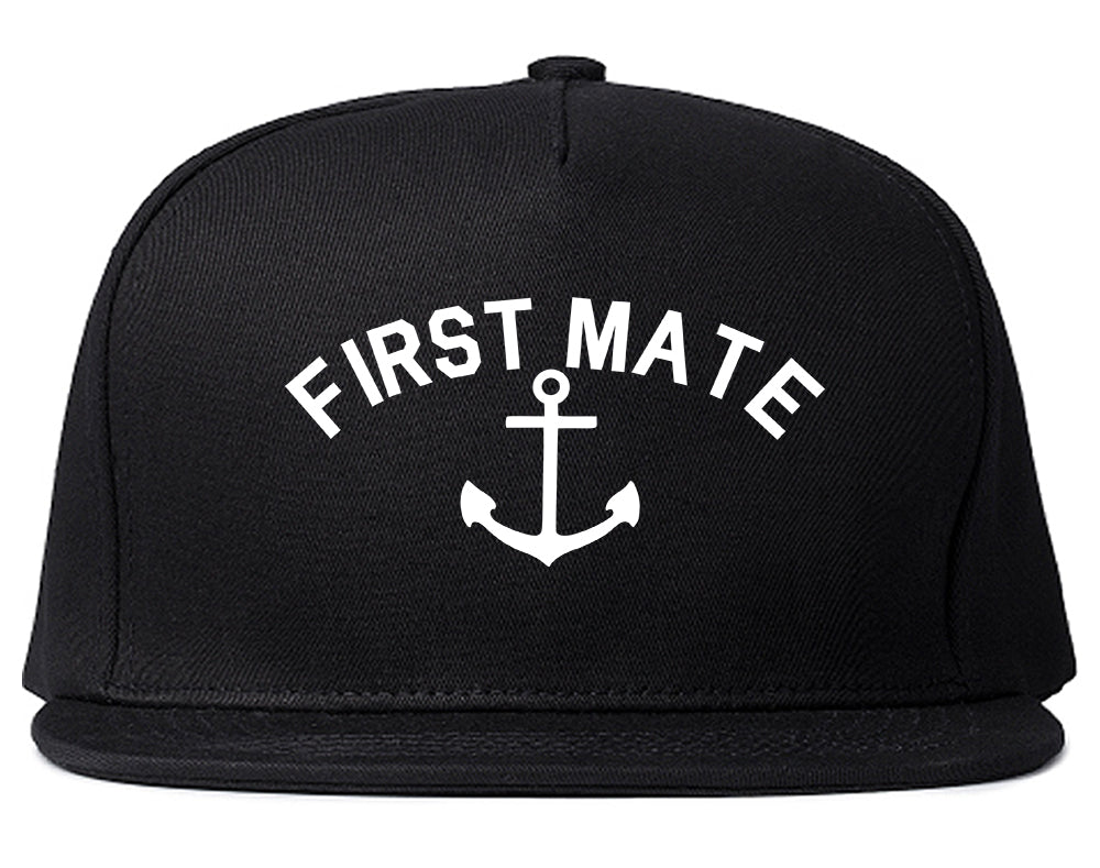 Sailing_First_Mate_Anchor Black Snapback Hat