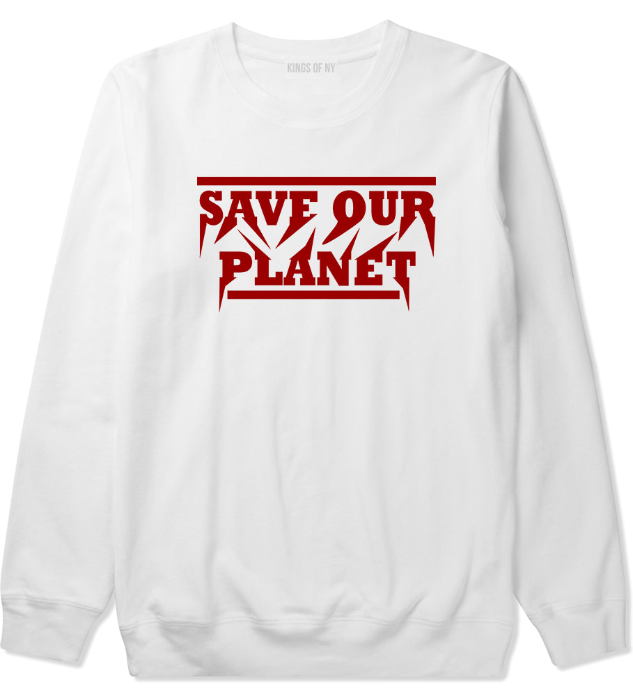 Save Our Planet Mens Crewneck Sweatshirt White
