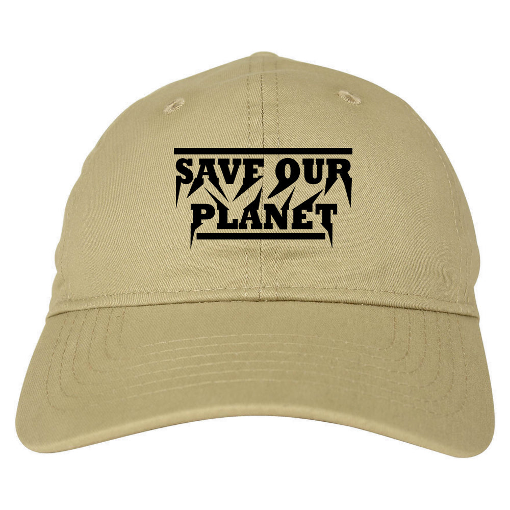 Save Our Planet Mens Dad Hat Tan