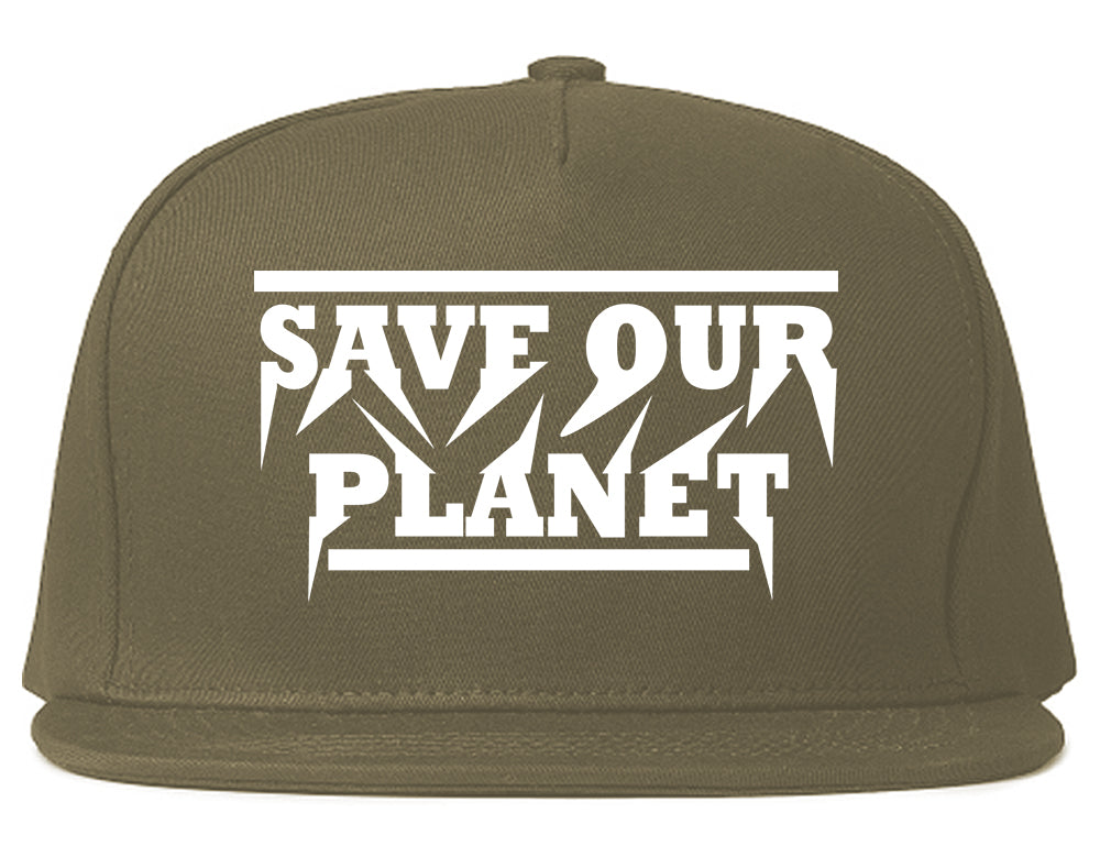 Save Our Planet Mens Snapback Hat Grey