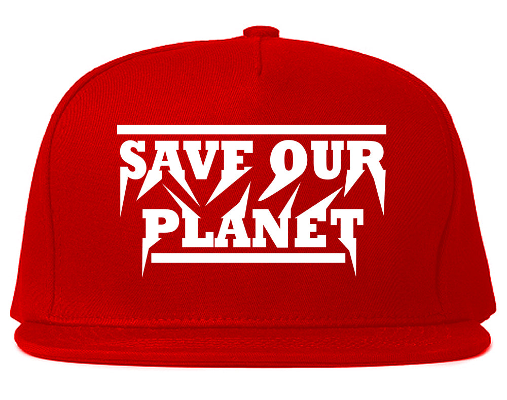 Save Our Planet Mens Snapback Hat Red